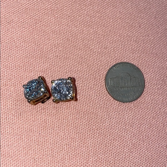 Silver Sparkle Stud Earrings - Picture 2 of 3